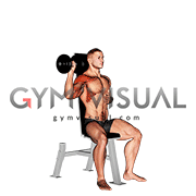 پرس سرشانه دمبل تک دست نشسته روی میز
