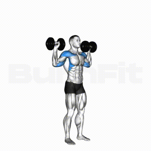 پرس سرشانه‌دمبل ایستاده
